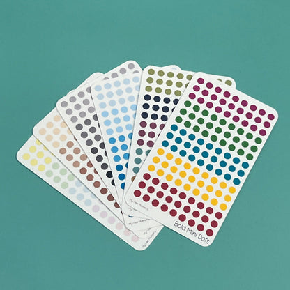 Mini 1/8" Dot Planner Sticker Sheet - 6 Pack Bundle