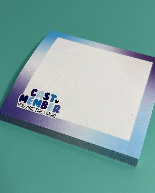 Cast Member Sticky Notes 3x3” , Note Pad- Post It Brand 50 sheet