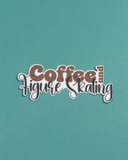 Coffee and Figure Skating Waterproof Sticker