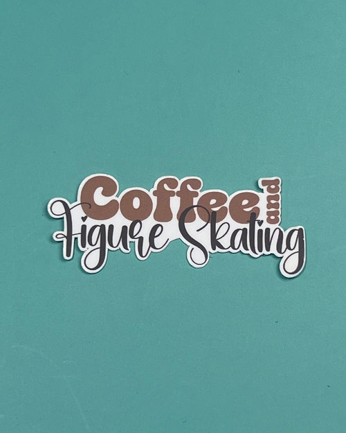 Coffee and Figure Skating Waterproof Sticker