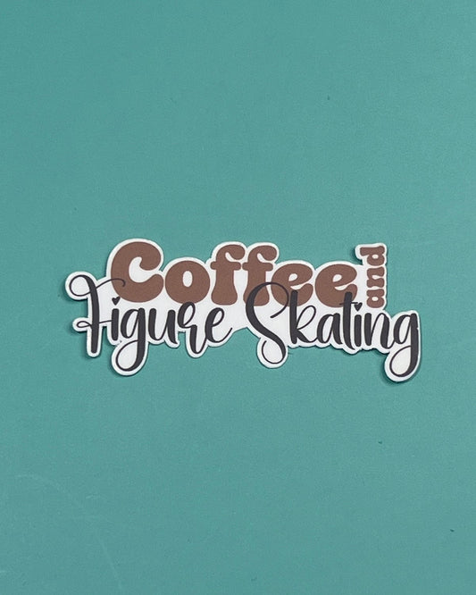 Coffee and  Figure Skating  Waterproof Sticker