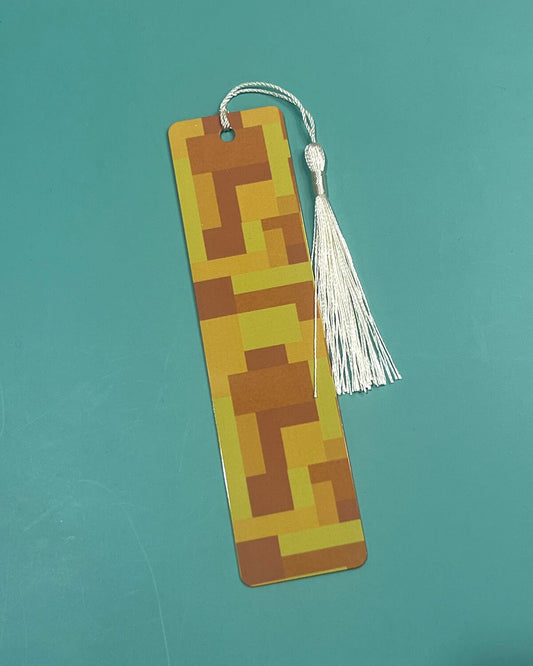 Orange Yellow Geo Block - Metal Bookmark