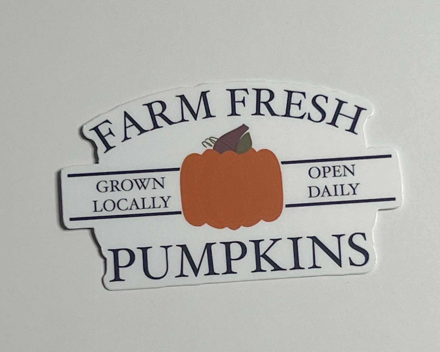 Farm Fresh Pumpkin Sticker - Waterproof Fall Sticker