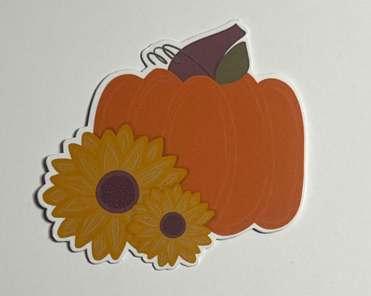 Pumpkin Sunflower Sticker - Waterproof Sticker