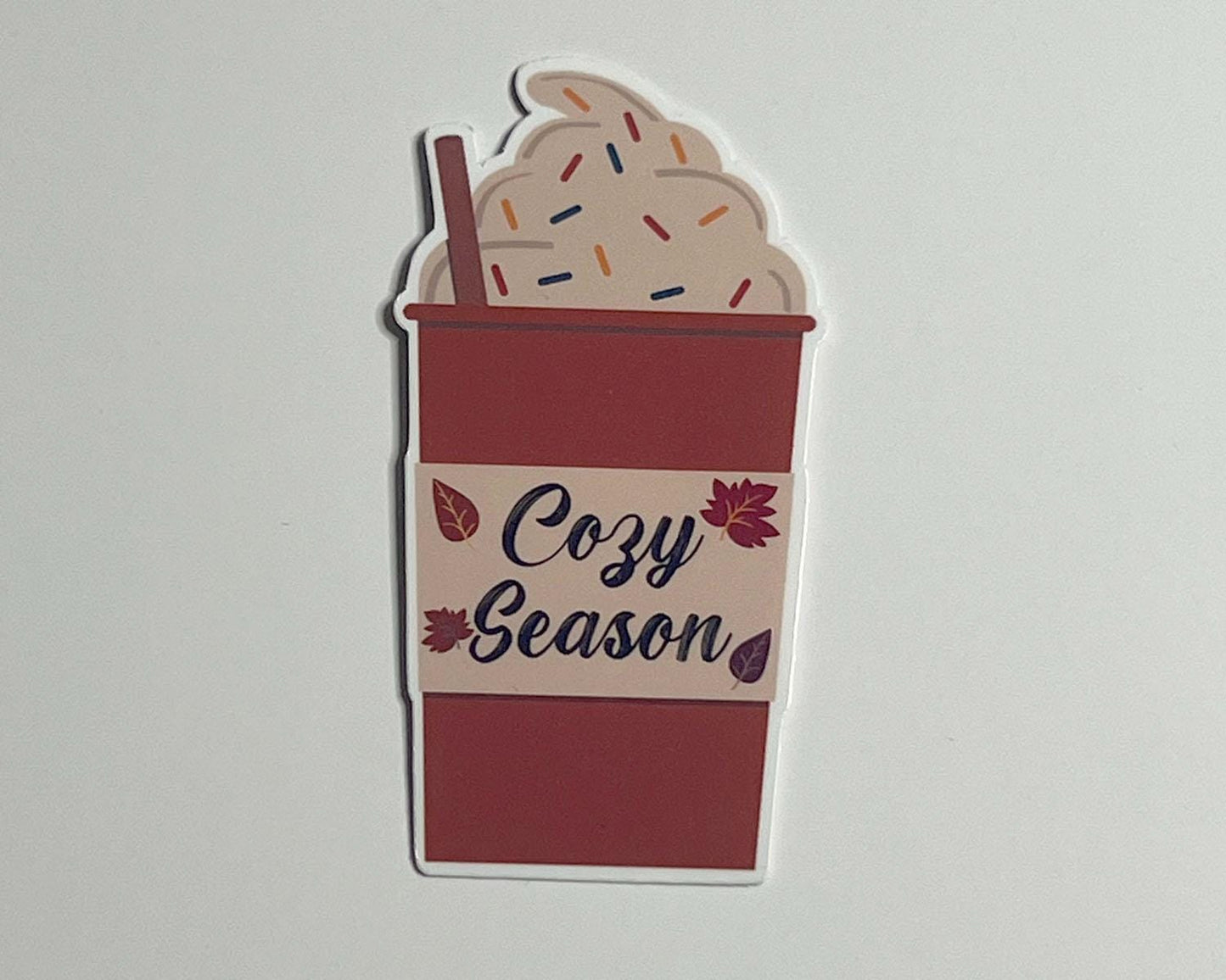 Cozy Season Fall Coffee Sticker - Waterproof Fall Sticker