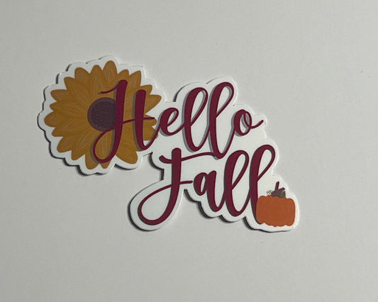 Hello Fall Sticker - Waterproof Fall Sticker