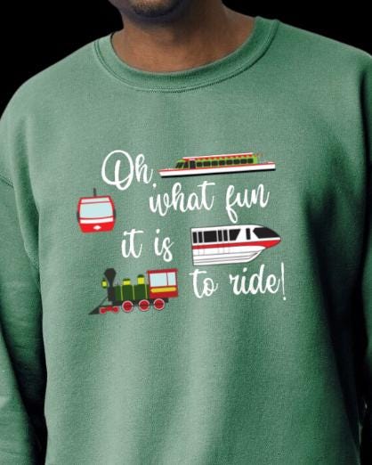 Oh What Fun It Is To Ride! Disney Transportation Holiday Sweatshirt