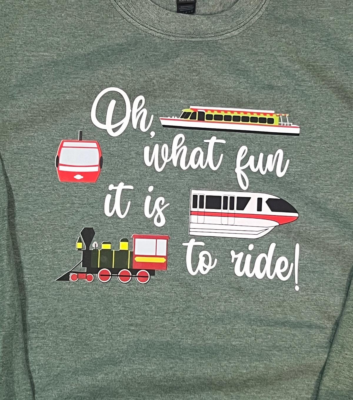 Oh What Fun It Is To Ride! Disney Transportation Holiday Sweatshirt