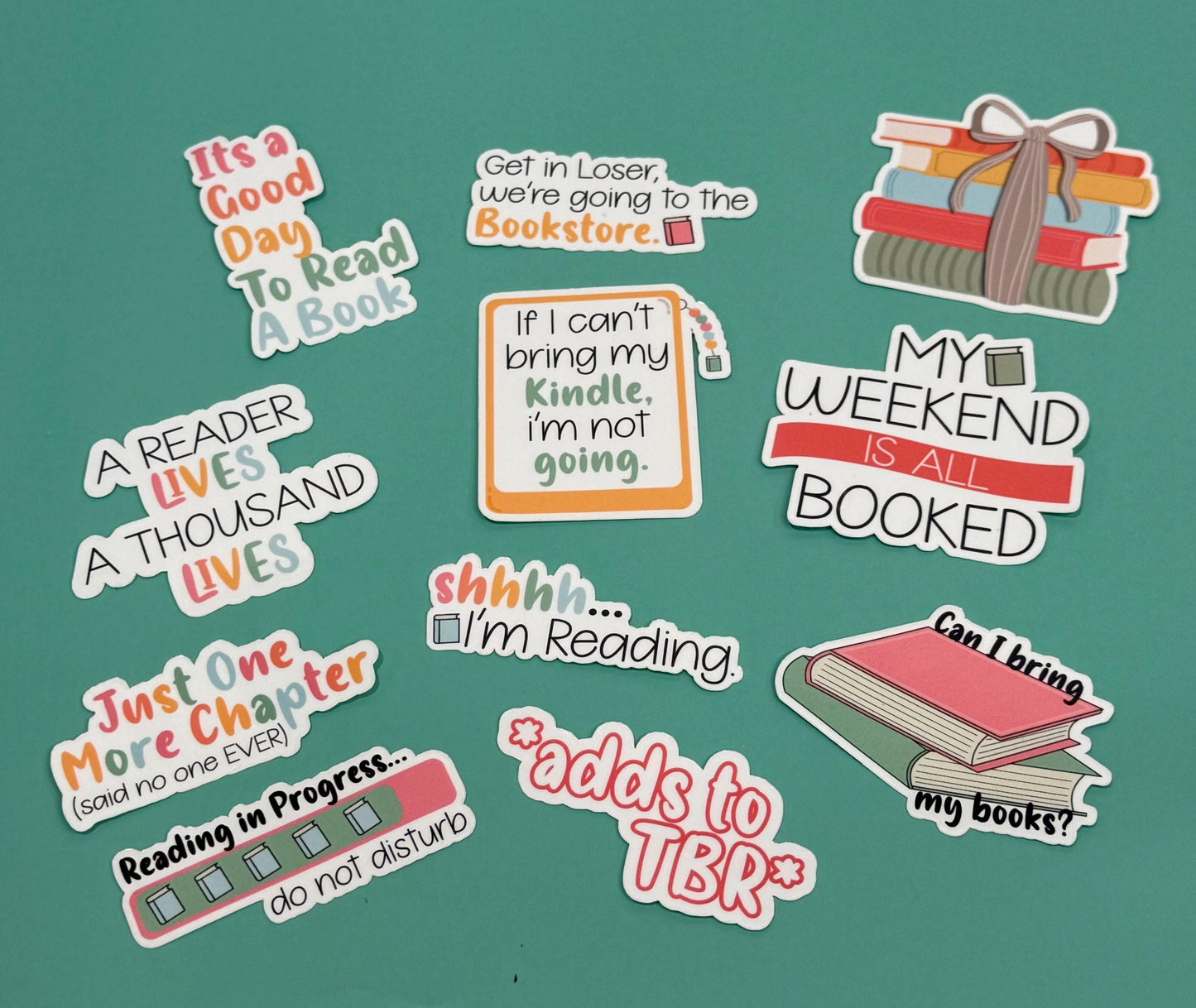 The Book Lover Bundle - 11 Book Lover Waterproof Sticker