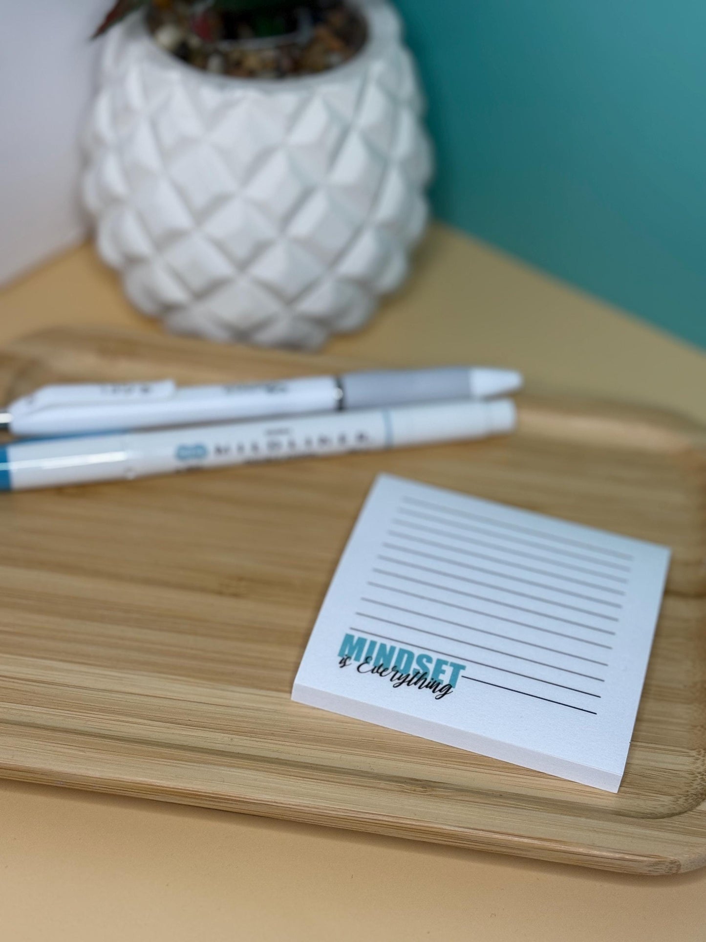 Mindset is Everything 3x3" Sticky Notes, Note Pad - Post It Brand, Motivational Note Pad 50 Sheets