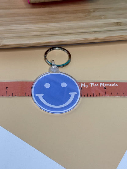 Smile Face Acrylic Keychain - Purple