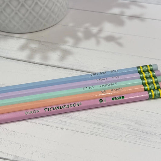 Motivational TICONDEROGA 5 - Pack Pencil Set – Foil Stamped