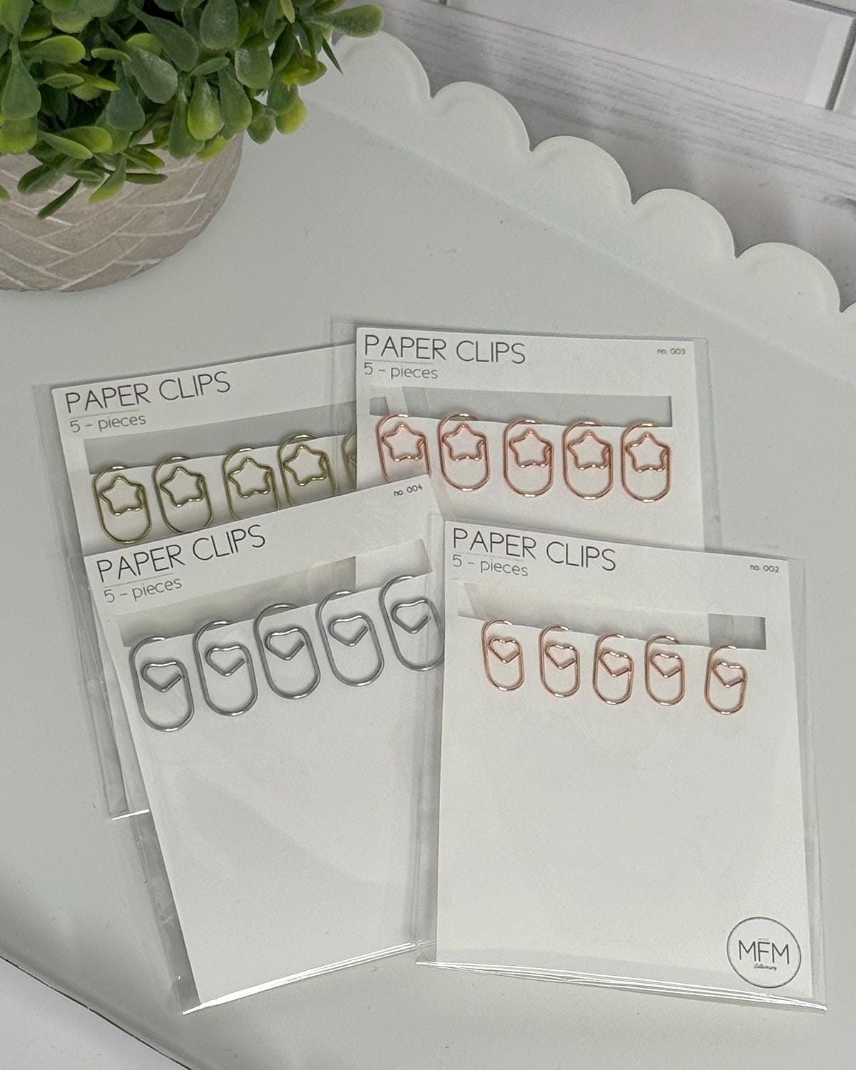 Mini Stationary Paper Clips - 5 Pieces