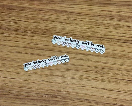 You Belong With Me. Taylor Swift Inspired - Waterproof Sticker