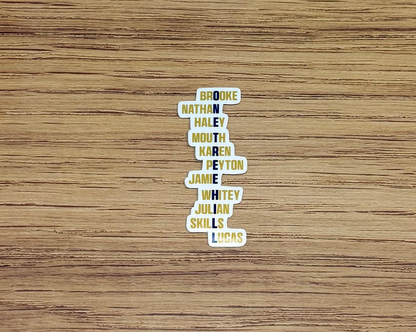 One Tree Hill Characters List Sticker - One Tree Hill Inspired