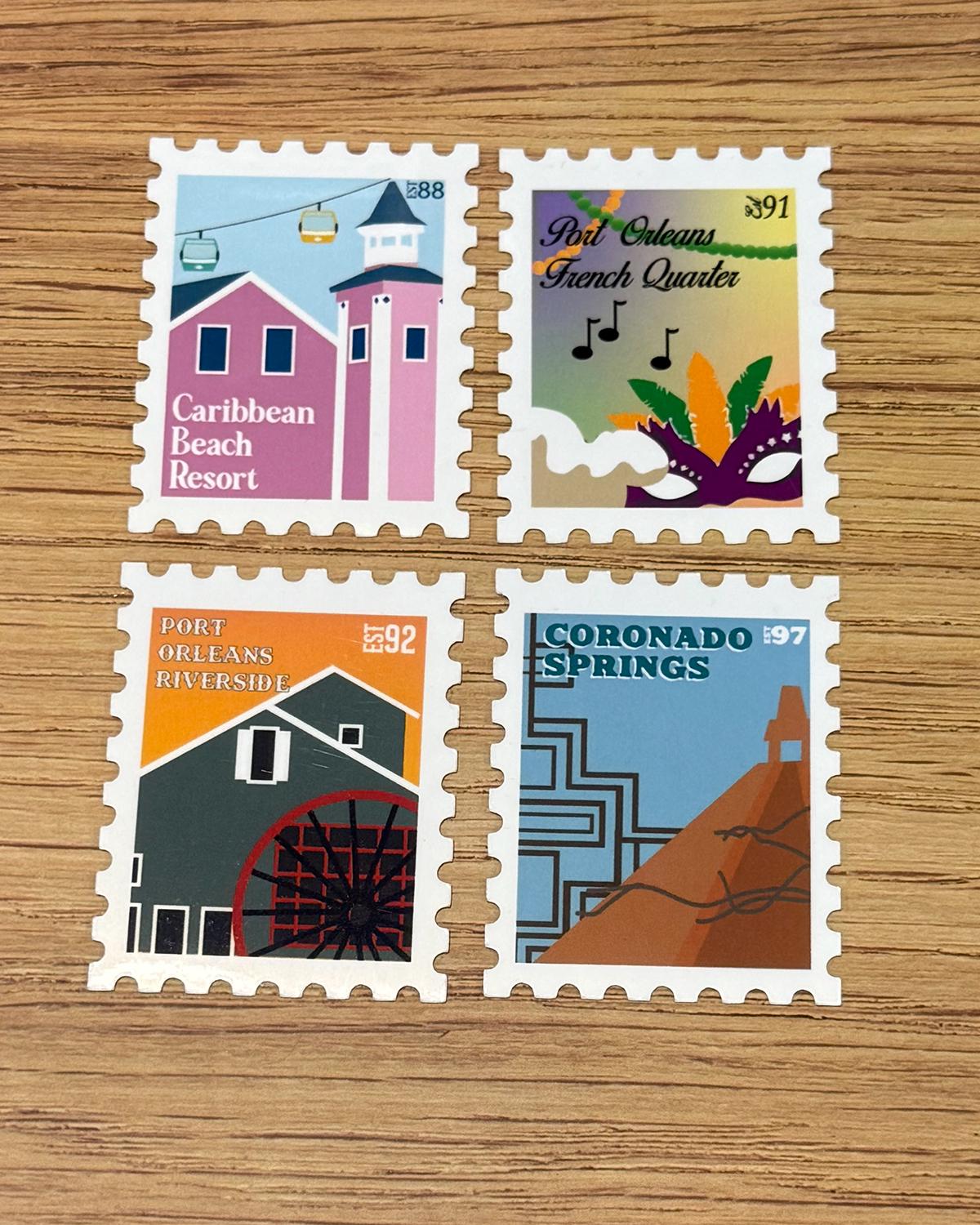 Disney Moderate Resort Stamp Stickers Individual
