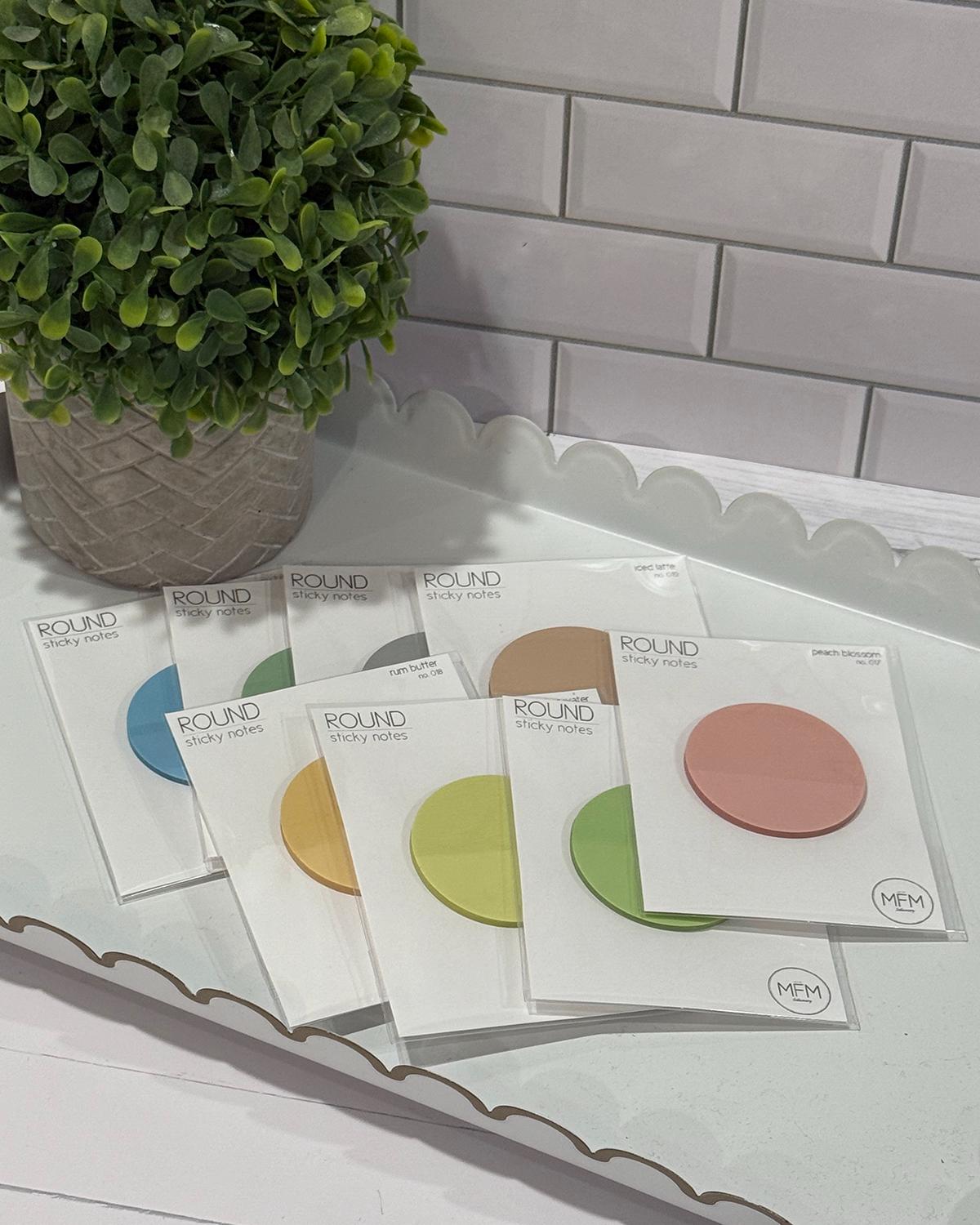 Transparent Round Flag Sticky Notes - 1.75" - Drinks 2