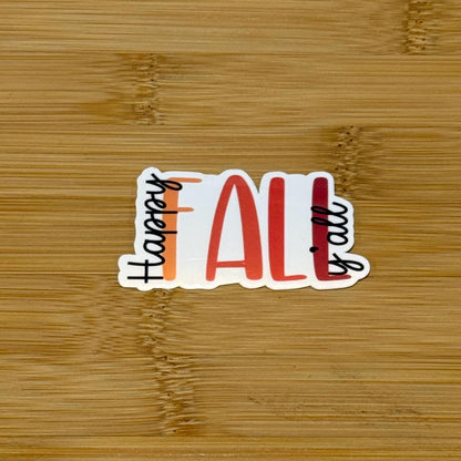 Happy Fall Y'all Waterproof Sticker