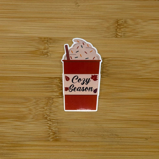 Cozy Season Fall Coffee Sticker - Waterproof Fall Sticker