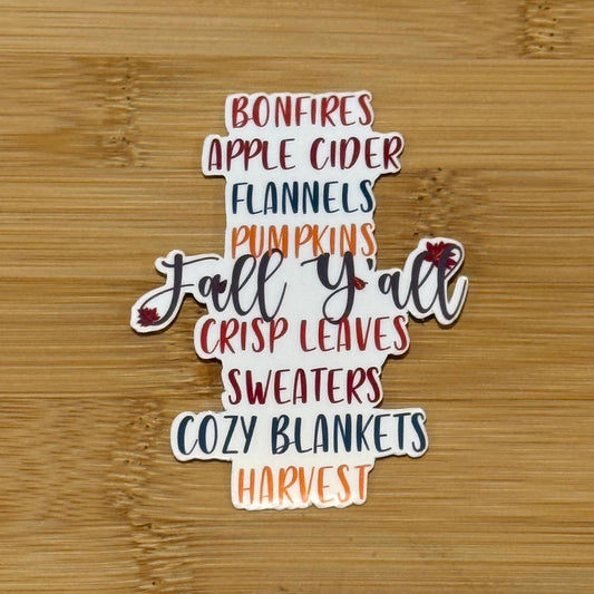 Fall List Waterproof Sticker