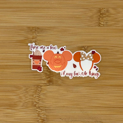 These are a few of my favorite things - Fall Edition Waterproof Sticker