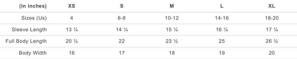 Youth Size Chart