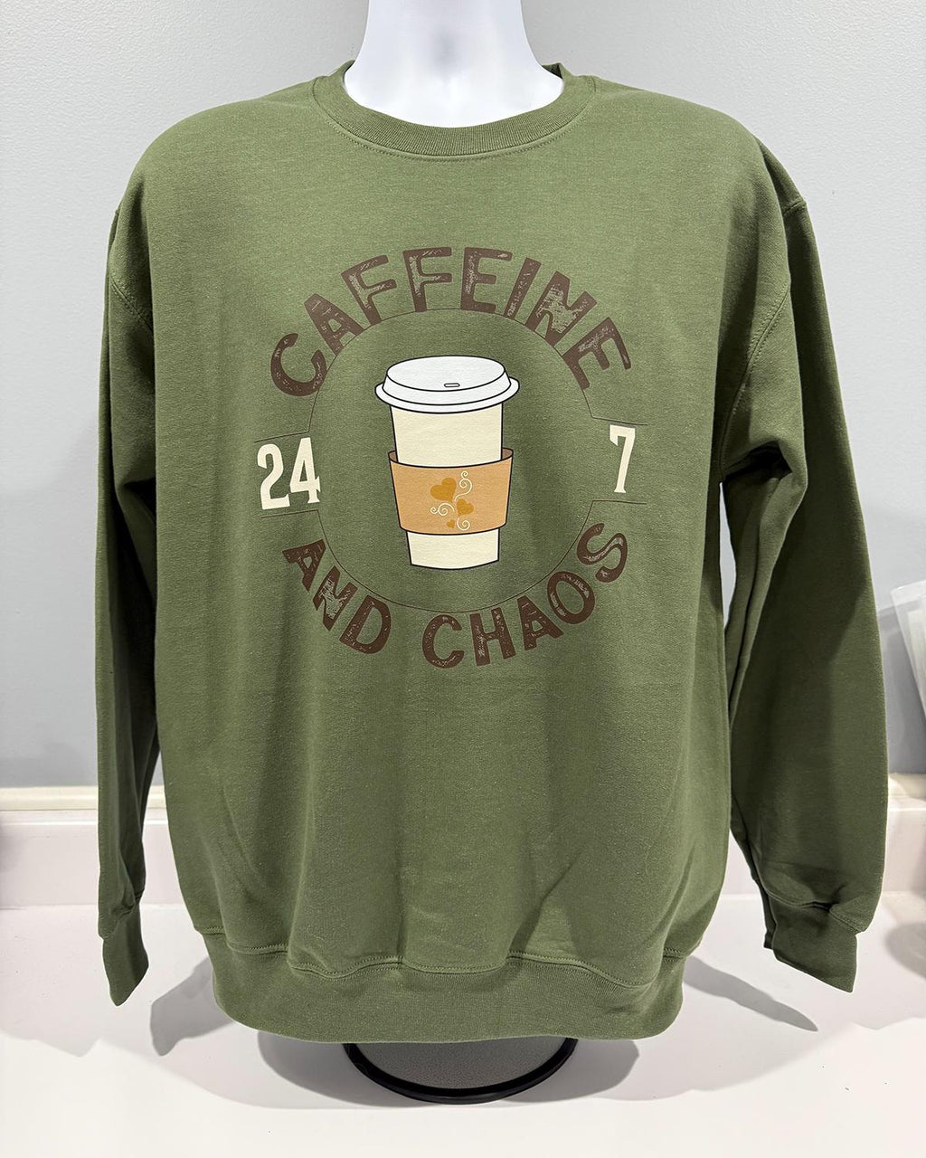Caffeine and Chaos Sweatshirt – 24/7 Comfort Edition