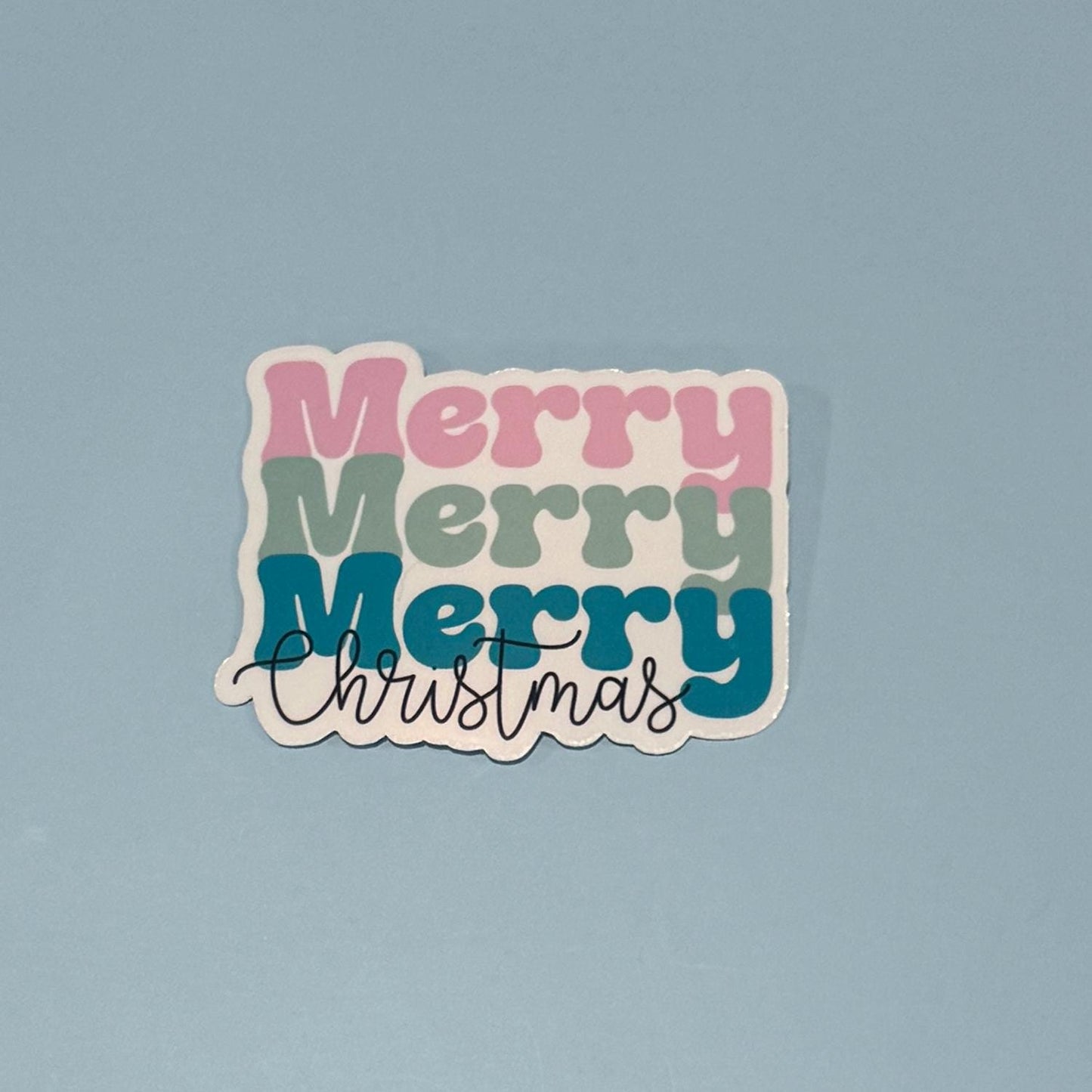 Merry and Bright – Blue themed Color Sticker
