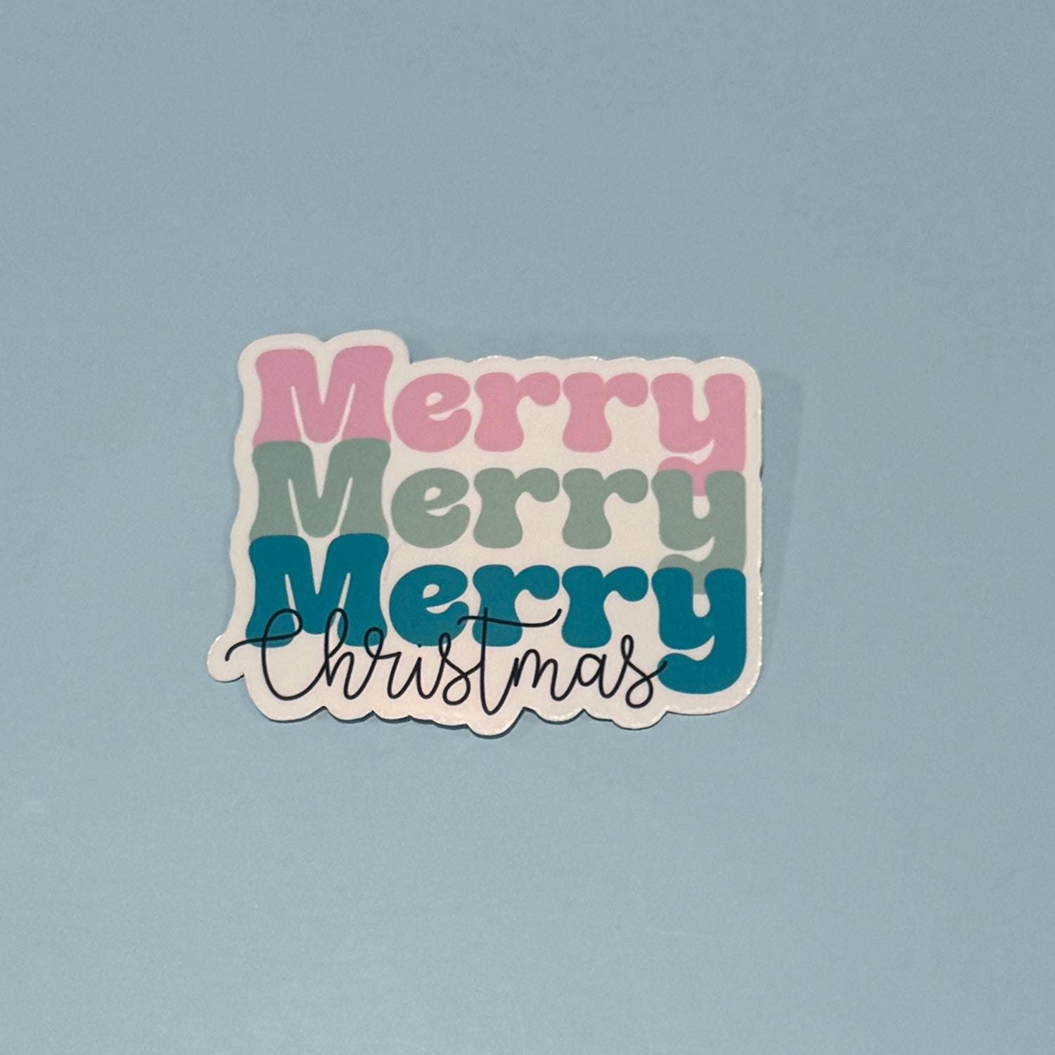 Merry and Bright – Blue themed Color Sticker