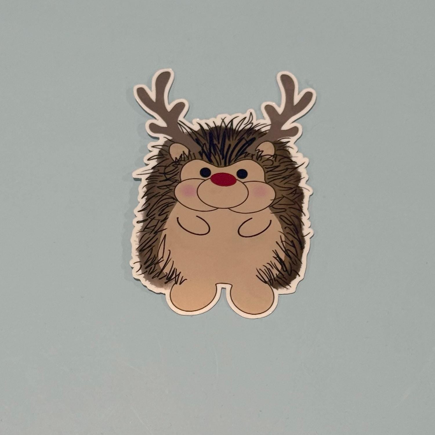 Frankie the Hedgehog – Reindeer Sticker