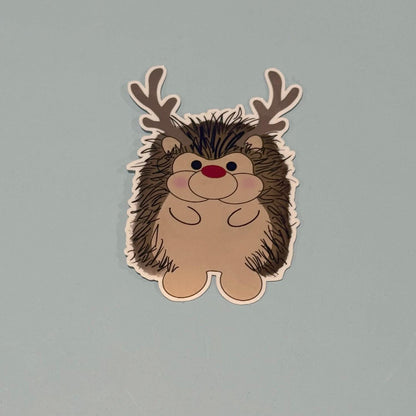 Frankie the Hedgehog – Reindeer Sticker