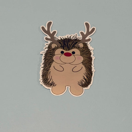 Frankie the Hedgehog – Reindeer Sticker
