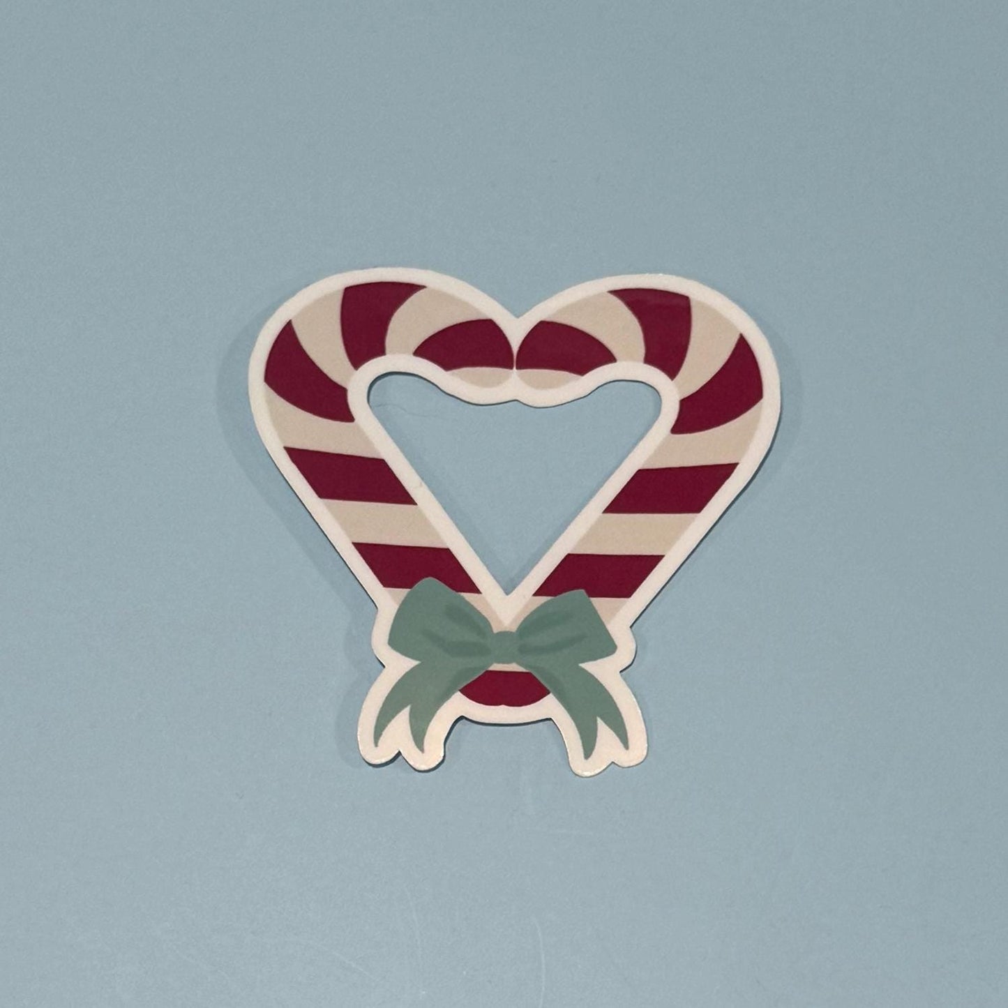 Candy Cane Heart Sticker