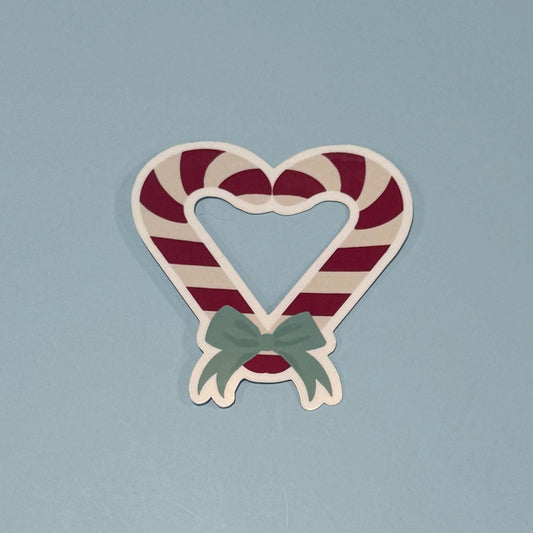 Candy Cane Heart Sticker