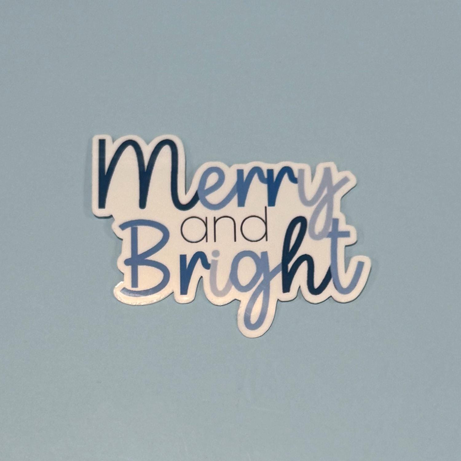 Merry and Bright – Blue themed Color Sticker
