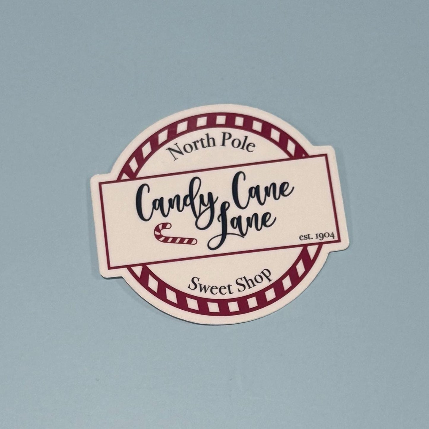 Candy Cane Lane Sweet Shop Sticker
