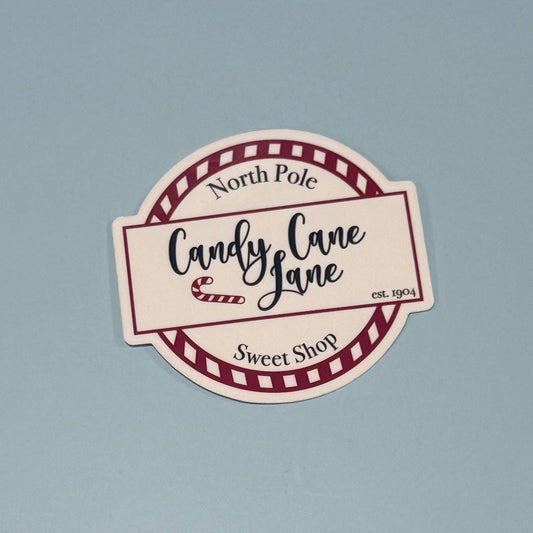 Candy Cane Lane Sweet Shop Sticker