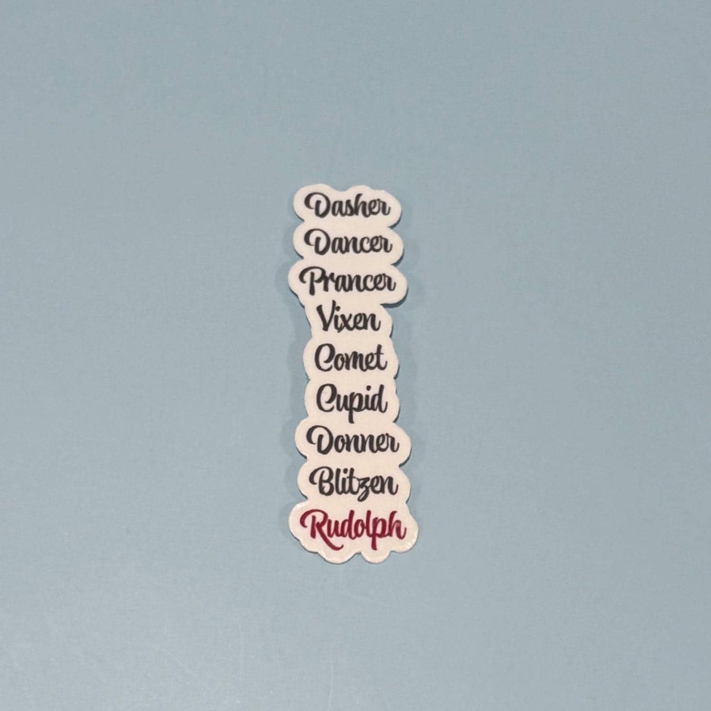 Reindeer Names Christmas Sticker