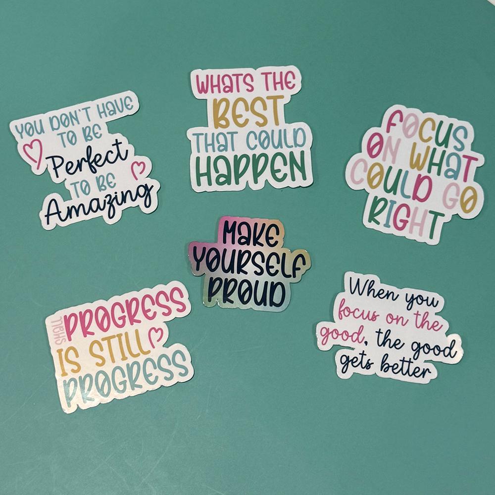 Motivational Affirmation Sticker Bundle – Set of 6