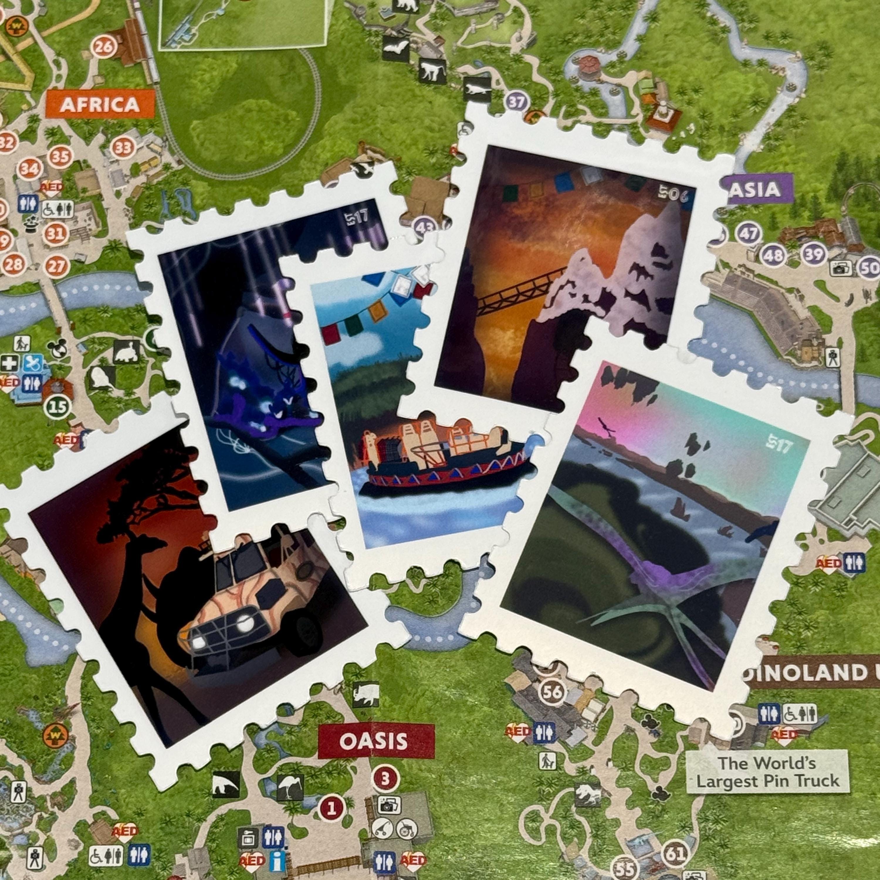 Disney Animal Kingdom Ride Attraction Stamp Bundle