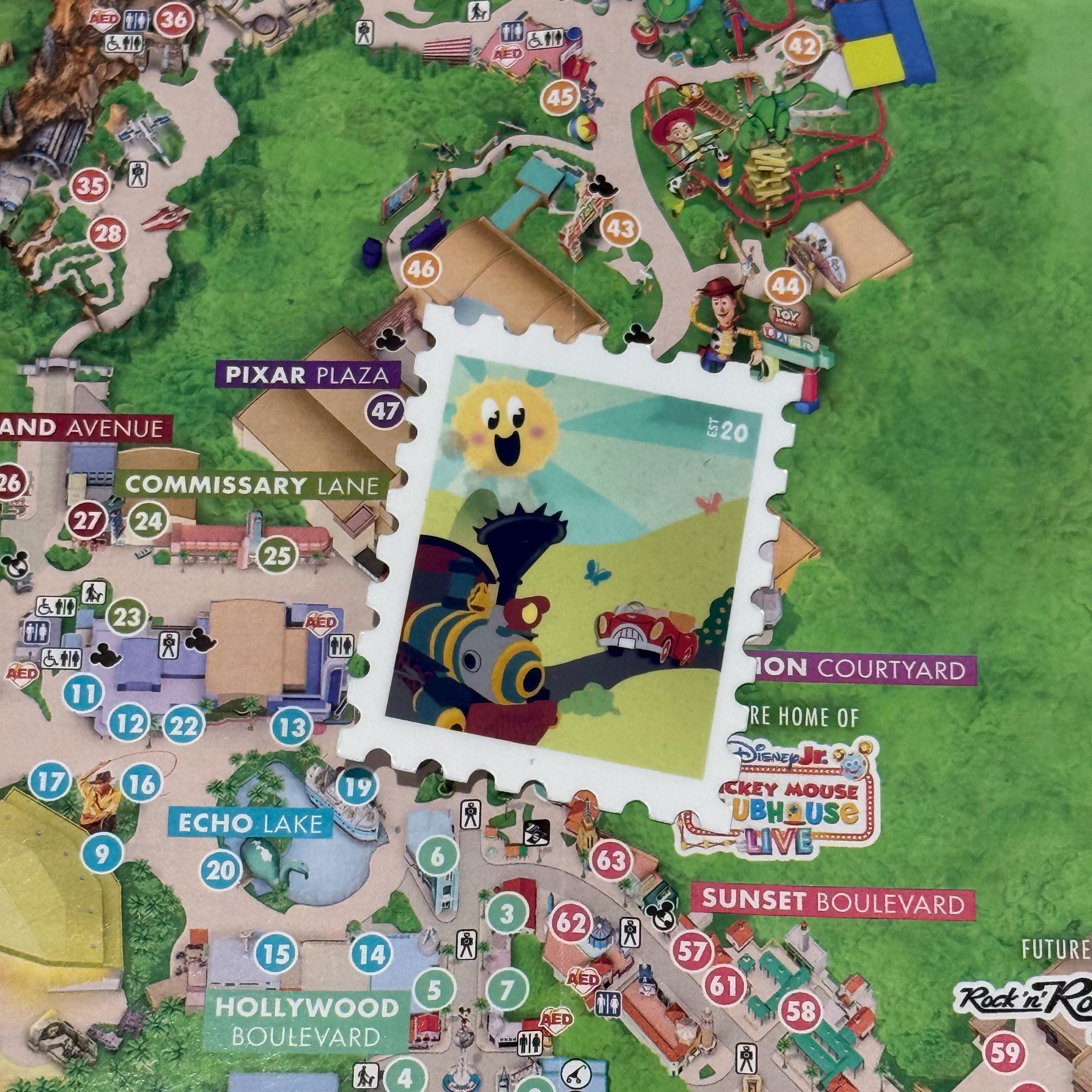 Mickey and Minnie Runaway Railway Ride Stamp Waterproof Sticker