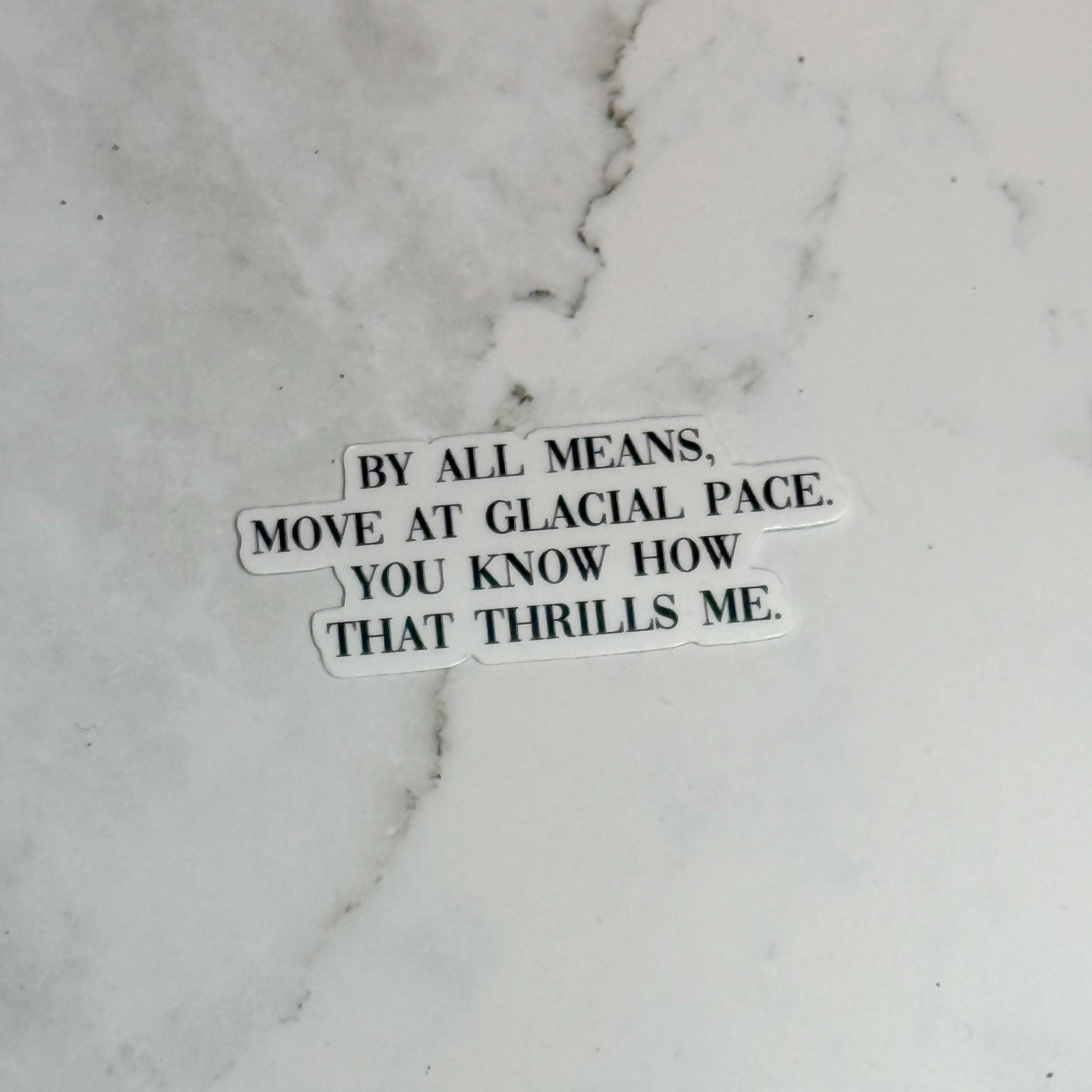 By All Means Move at A Glacial Pace - Waterproof Sticker