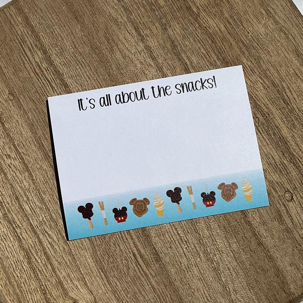 It's All About The Snacks - 4”x3” Post-Its | Disney Snacks