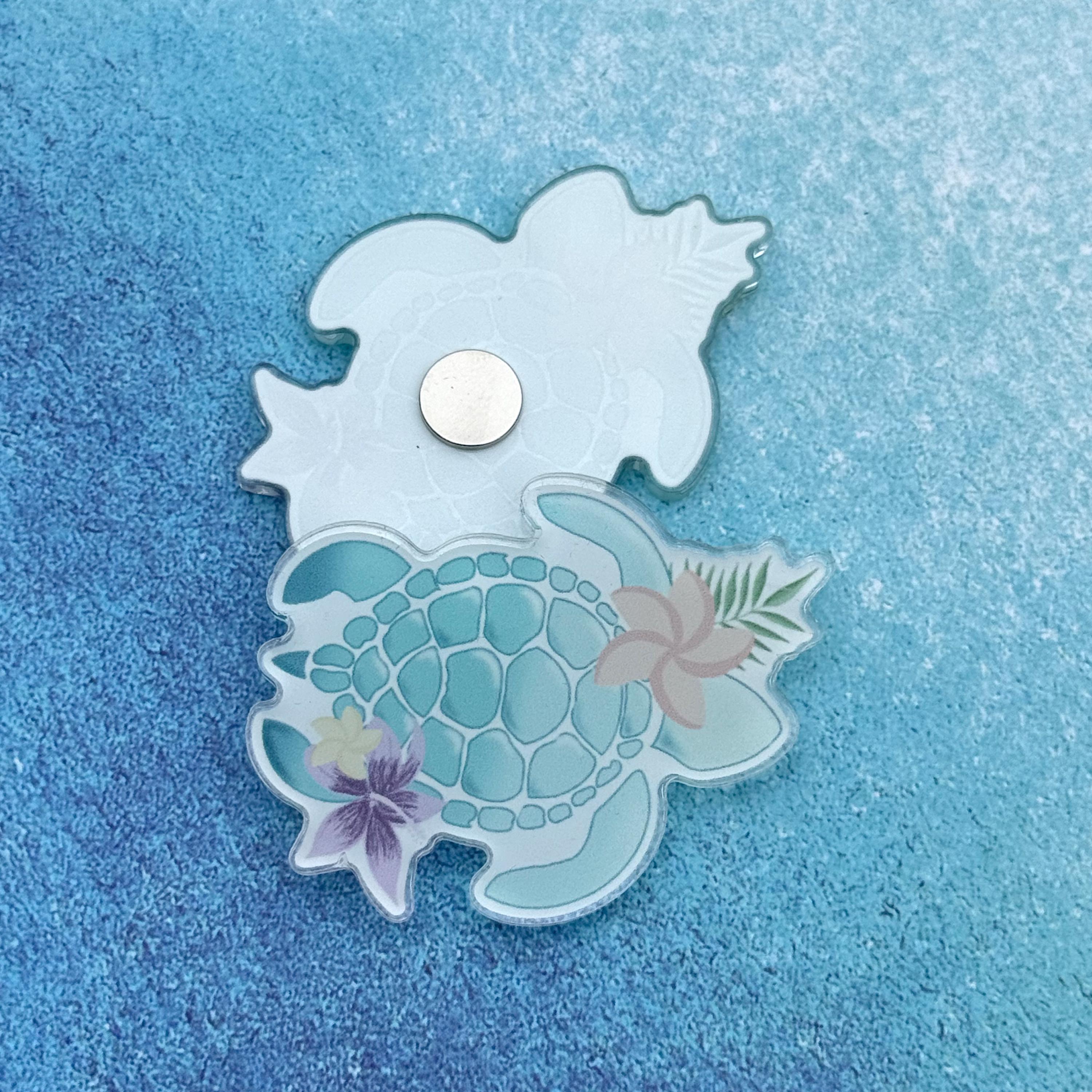 Tropical Turtle - Acrylic Magnet