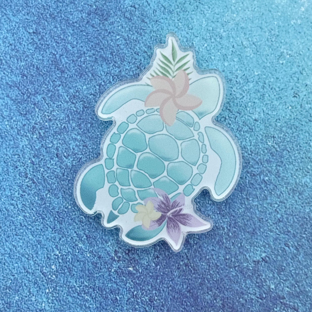 Tropical Turtle - Acrylic Magnet