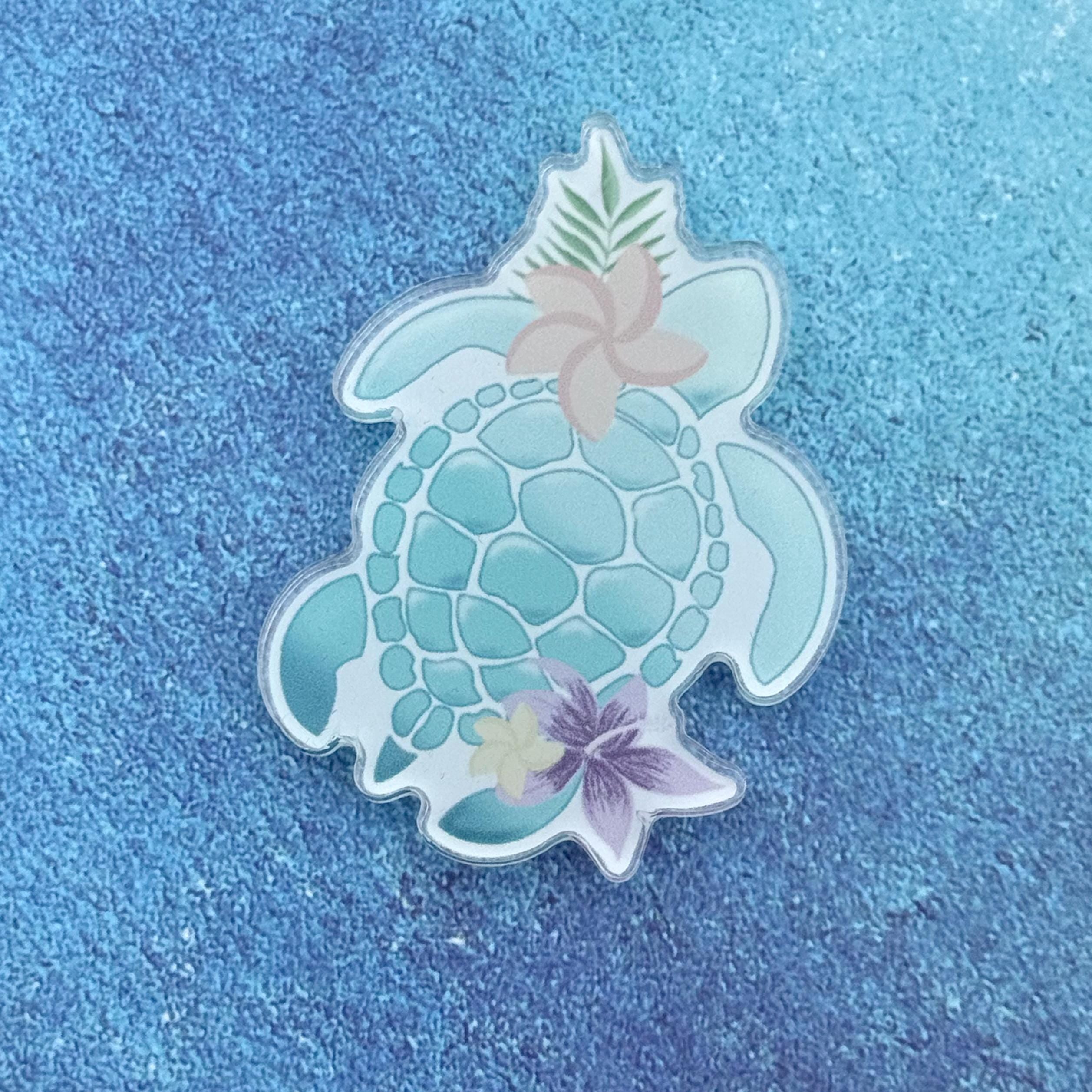 Tropical Turtle - Acrylic Magnet