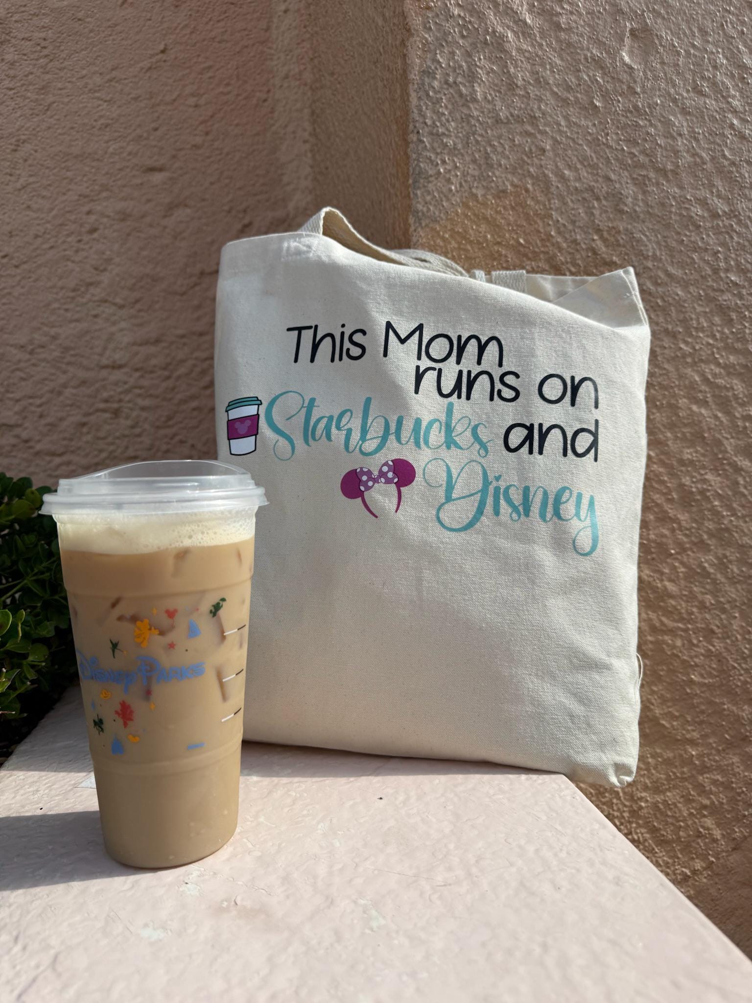 This Mom runs on Starbucks and Disney | Organic Tote Bag