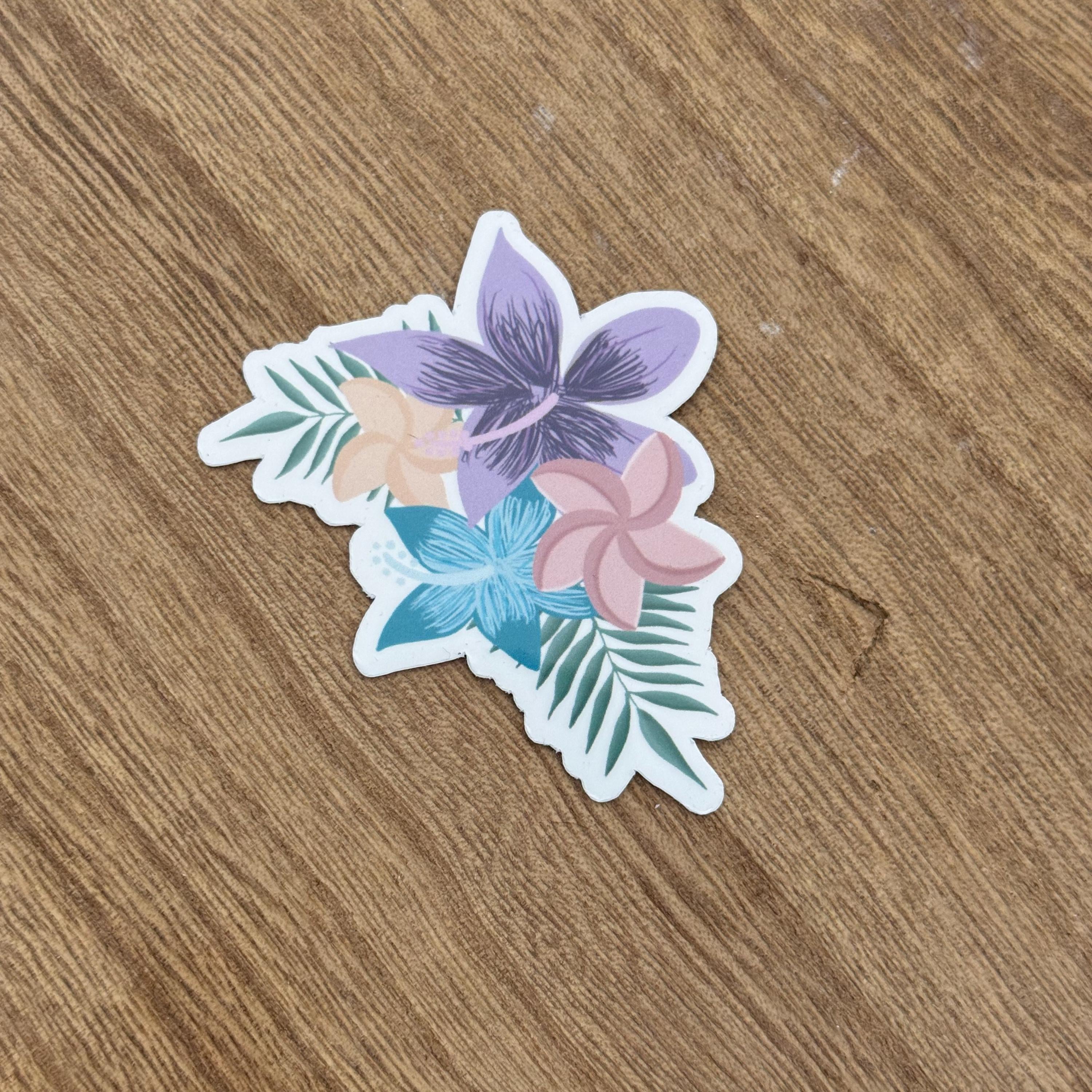Tropical Flower Waterproof Sticker | Turtle Collection