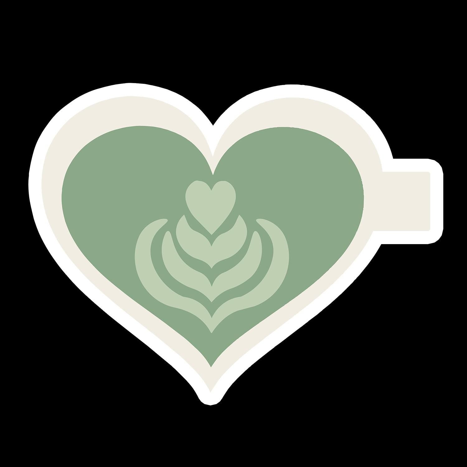 Matcha Heart Cup - Matcha Waterproof Sticker