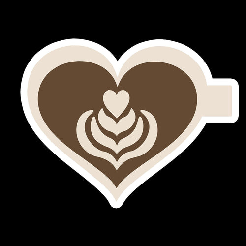 Coffee Heart Cup - Waterproof Sticker